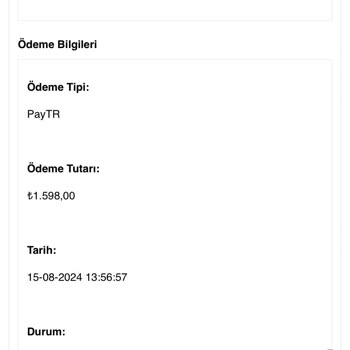 OZSARICAM İletilmeyen Ve İptali Yapılmayan Ürün