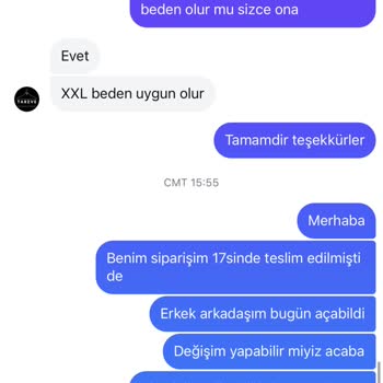 Tarzve Butiği Değişim Yapmıyorlar Mesajlara Cevap Bile Vermiyorlar