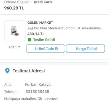 PTT Kargo Epttavm Gülen Market Mağduriyeti Bozuk Ve Açılmış Mama Gönderildi