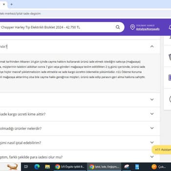 N11 Şakir Hırdavat Cayma Hakkı İhlali!