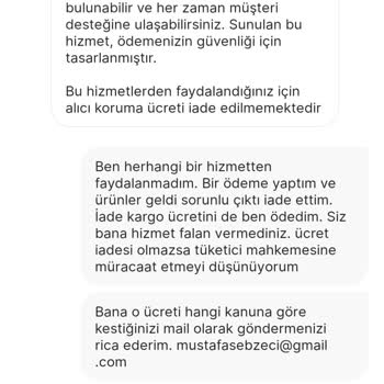Gardrops İade Ettiğim Üründen Ücret Kestiler