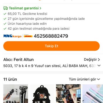 Temu Uygulaması Üzerinden Siparişim Hakkında