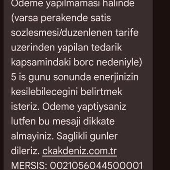 Ck Enerji Akdeniz Elektrik Yanlış Abonelik Bilgileri Nedeniyle Sürekli Taciz Ediliyorum