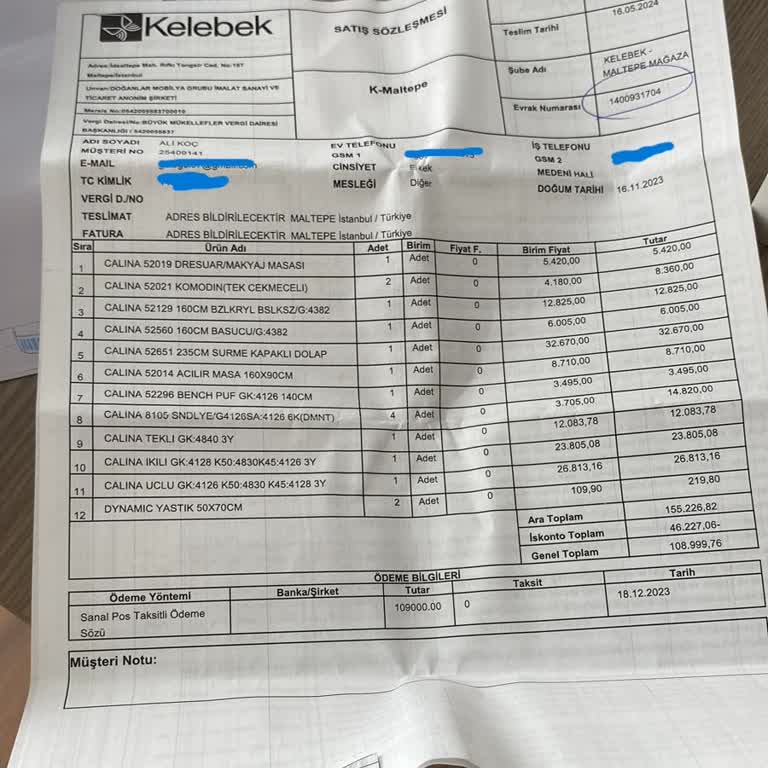 Maltepe Kelebek Mobilya - Ölçü Mağduriyeti