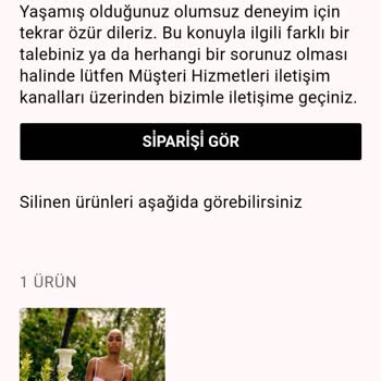 Zara Stok Yetersizliğinden Sipariş İptali