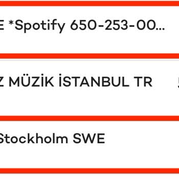 Spotify Aylık Ödemesinin Kredi Kartımdan, 3 Aydır,2 Kez Çekilmesi