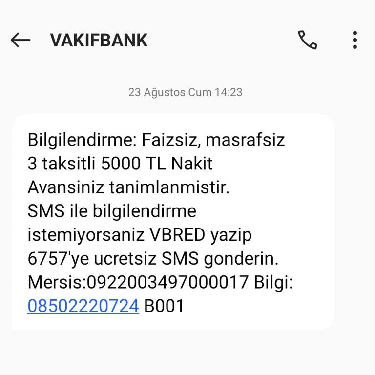 VakıfBank Faizsiz Taksitli Nakit Kullanım Süresi Bilgi Eksikliği