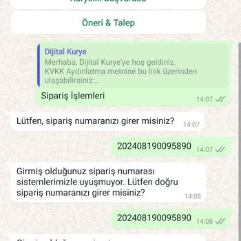 Dijital Kurye Hattımı Teslim Etmiyor.