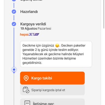 Hepsijet XL Kargomu Getirmiyor