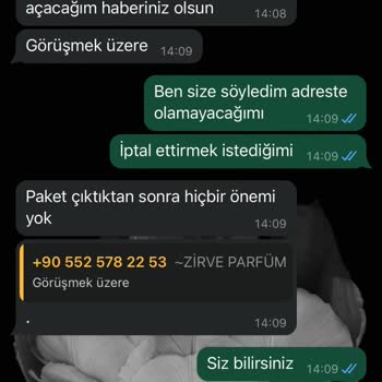 Zirve Parfüm Kozmetik Yanıltıcı Kargo Bilgilendirmesi Ve Haksız İade Bedeli Talebi