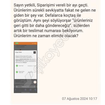 Weblonya Koçtaş Sitesinden Defalarca Yanlış Ürün Gönderimi