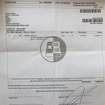 Media Markt İzmit Şubesi Lenovo Laptop Menteşe Sıkıntısı.