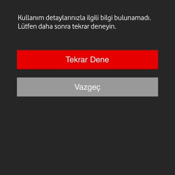 Vodafone Yanımda Uygulaması Kullanım Detaylarını Gösteremiyor