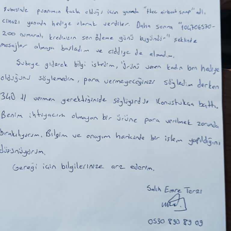 Yanıltıcı Bilgilendirme ve Hediye Ürünün Ücreti Talep Edildi