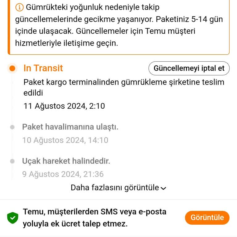 Temu Gümrükte Takılan Sipariş Ve Bilgi Eksikliği
