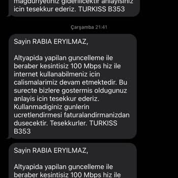 TURKISS İnternet Bağlantısı Sorunu Ve Yetersiz Müşteri Hizmetleri
