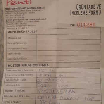 Penti Hatalı Ürün Değişim Sorunu