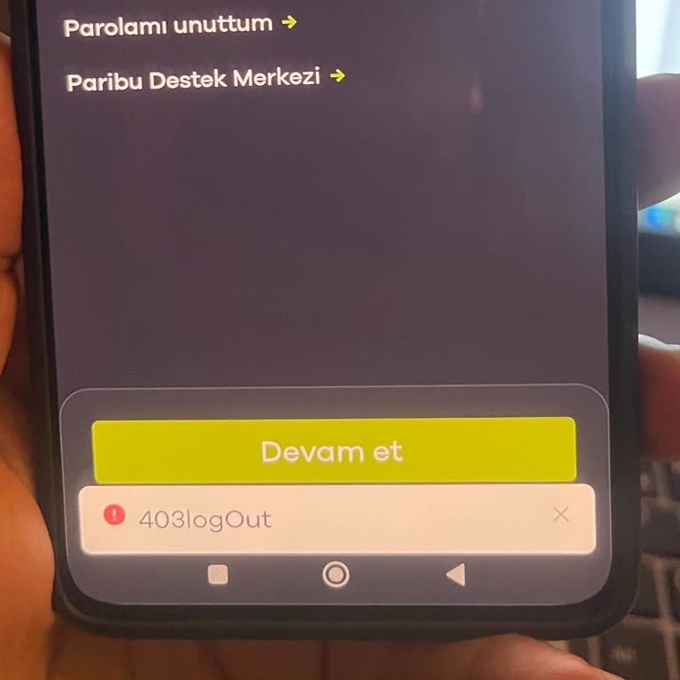 Unable to Access Paribu Account Due to 403 Logout Error