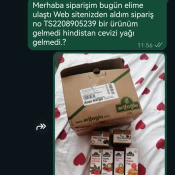 Arifoğlu Eksik Ürün Gönderdi Paramı Da İade Etmedi