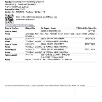 Garanti BBVA Ev Sigortası İptali