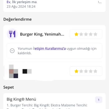 Getir Yemek Buz Gibi Ve Geç Geldi Müşteri Hizmetleri İlgilenmedi
