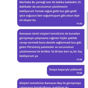 Getir Yemek Buz Gibi Ve Geç Geldi Müşteri Hizmetleri İlgilenmedi