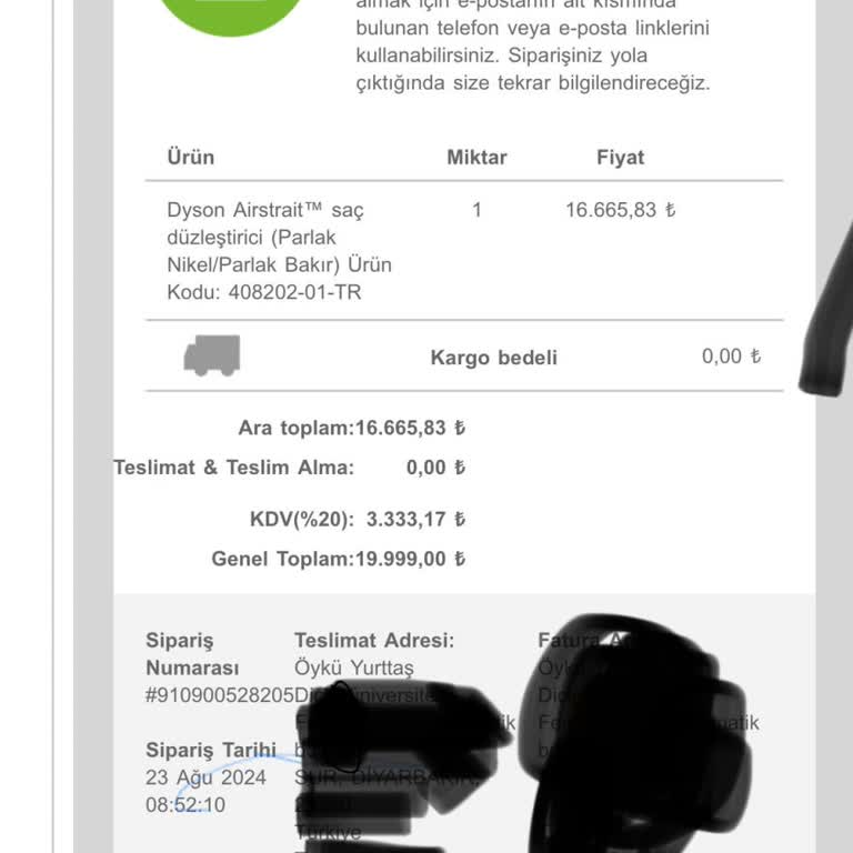 Dyson Web Sitesi Sipariş İptal