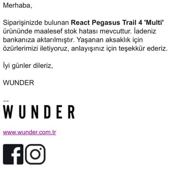Wunder İndirimli Ürün Siparişim İptal Edildi Ve Kötü Müşteri Hizmeti