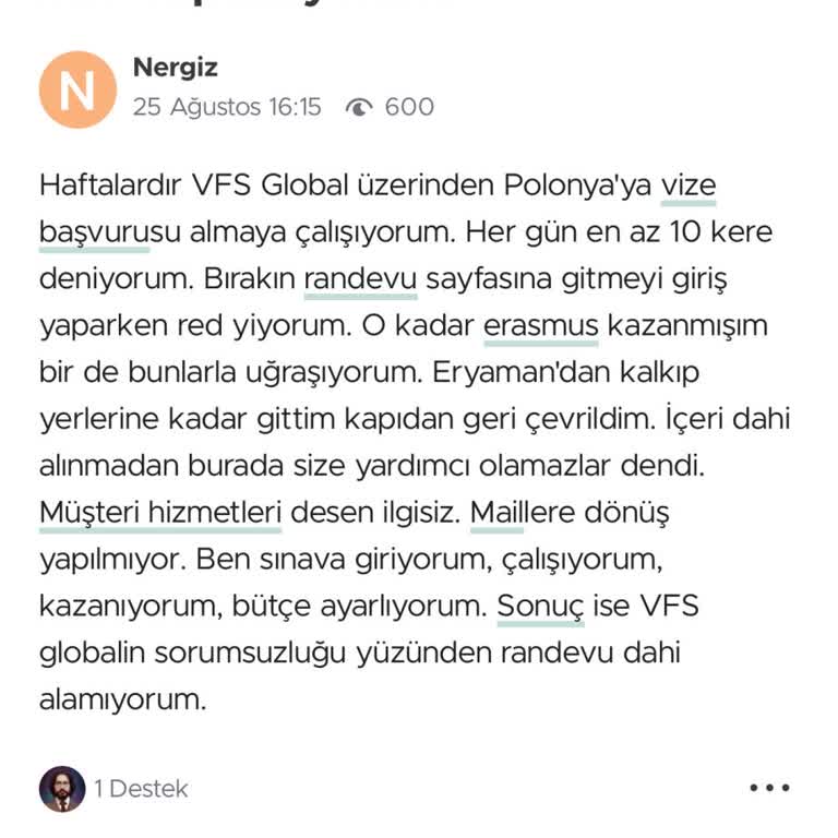 VFS Global Hesabın Aktif Değil Uyarısı