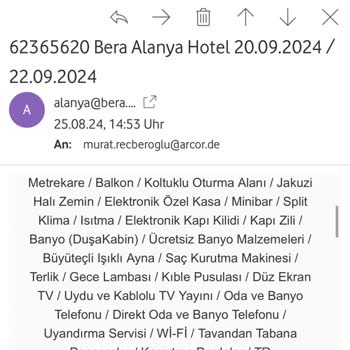 Bera Alanya Hotel Otel Rezervasyon İptali Ve Müşteri Hizmetleri Sorunu