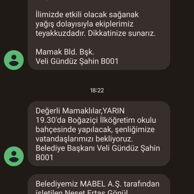 Mamak Belediyesinden İstenilmeyen Mesajlar