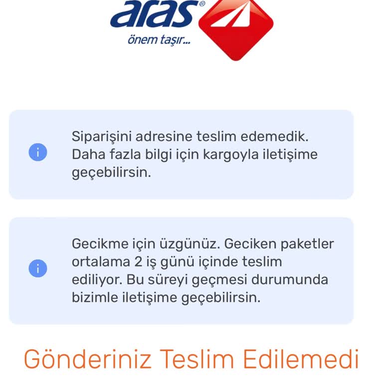 Aras Kargo Bahçelievler Şubesi Teslimat Sorunu Ve Müşteri Mağduriyeti