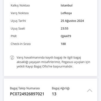 Pegasus Şerife Çorbacı Valiz Kayıp