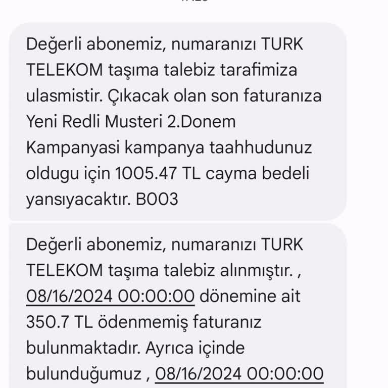 Vodafone'dan Onaysız Cayma Bedeli ve Haksız Fatura Talebi
