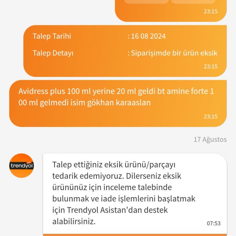 Trendyol'dan Aldığım Ürünlerin Eksik Gelmesi Ve İade Süreci Sorunları