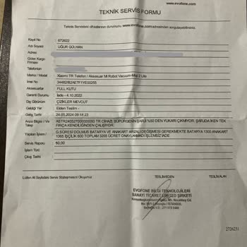 Xiaomi  Robot Süpürge Garanti Sorunu