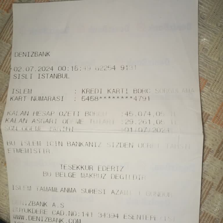 Denizbank Parama El Koydu. Kabul Etmiyor.