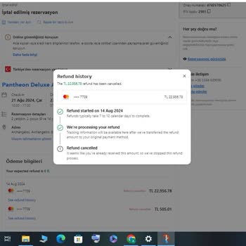 Booking.com Ücret İadesi Yapmıyor