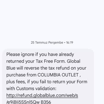 Global Blue Tax Free Şikayet Ediyorum