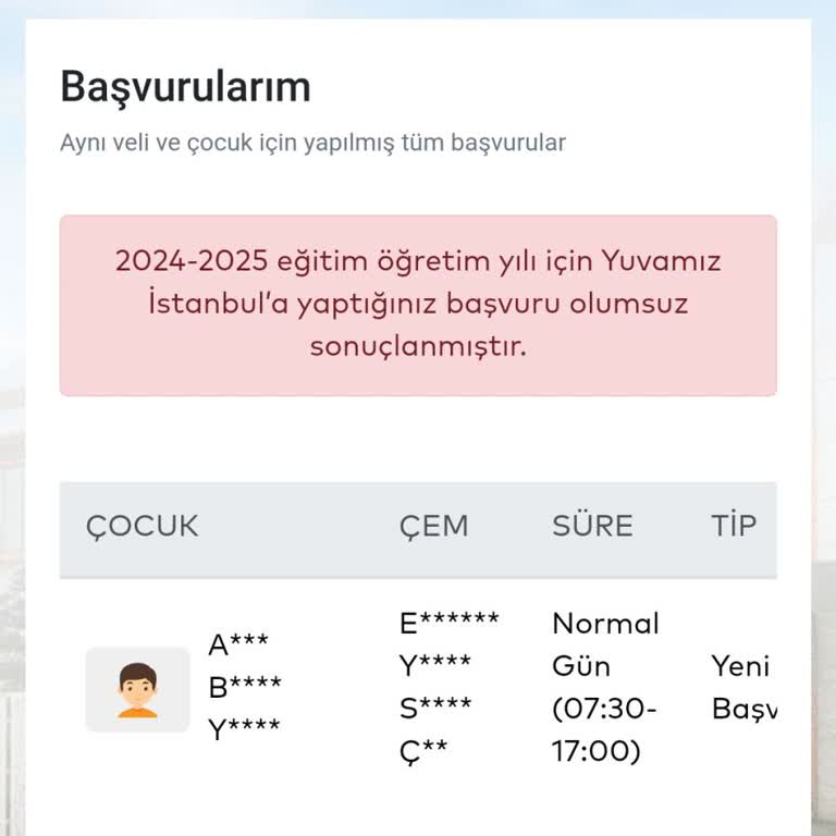 İBB Yuvam İstanbul Başvurumun Sebepsiz Reddedilmesi