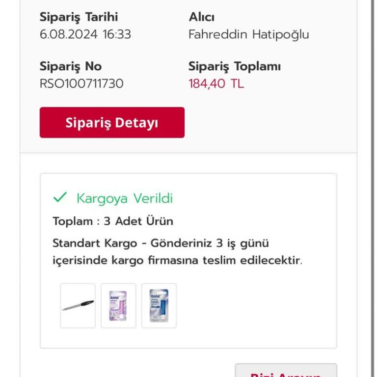 Rossmann Siparişleri Eksik Yolluyor