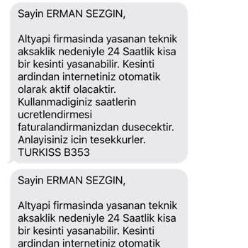TURKISS TurkNet Hizmet Kalitesinden Memnuniyetsizlik