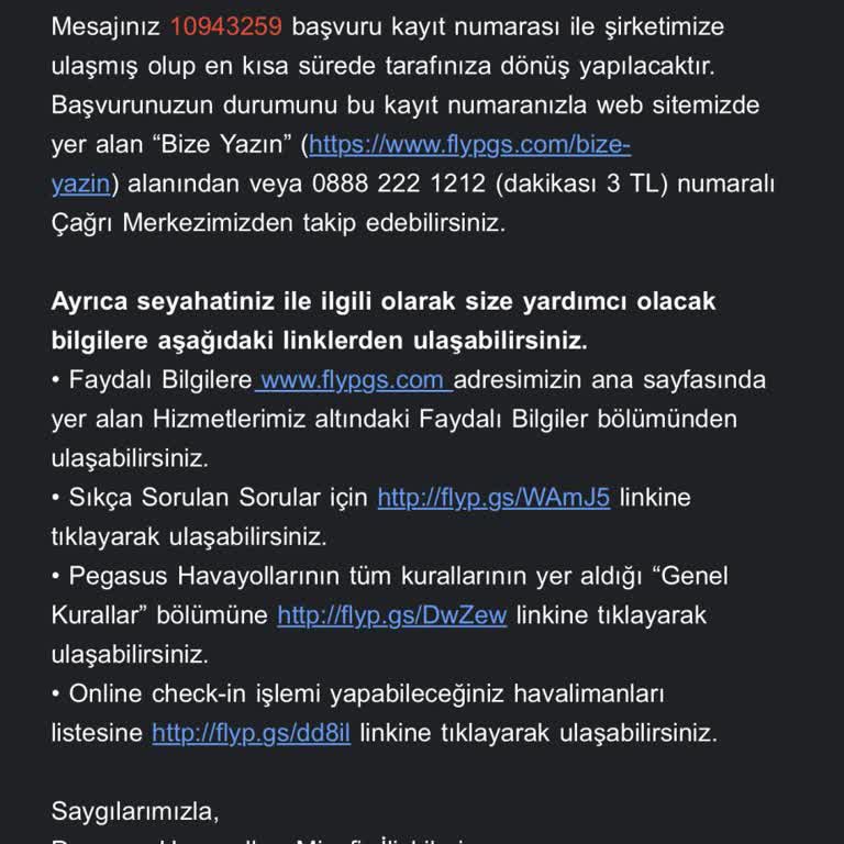 Pegasus Rezervasyon Ücretinin Haksız Alınması Ve İptal Edilen Opsiyon