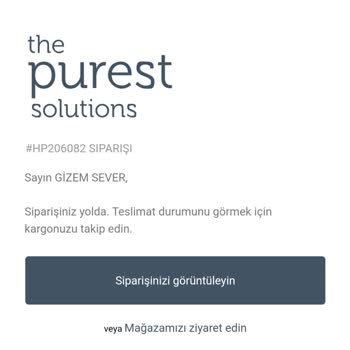 The Purest Solutions Teslim Edilmeyen Ürünü Teslim Edildi Mesajı Atılması