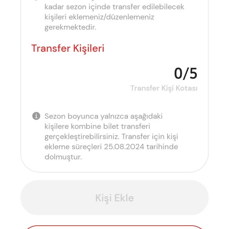 Passolig Passo Bilet Transferi İçin Tarih Kısıtı