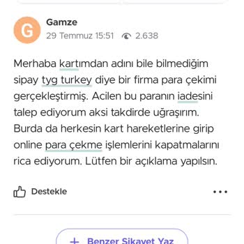 Sipay Lütfen Açıklama İstiyorum