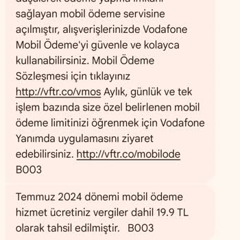 Vodafone'dan İstenmeyen Abonelik Ücreti Kesintisi