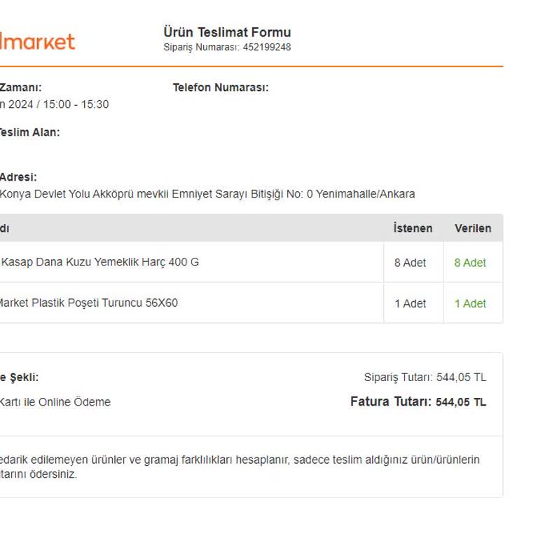 Migros Sanal Market Ürünü Teslim Etmedi