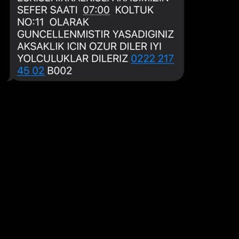 Buzlu Turizm Koltuk Numaramı Değiştirdi