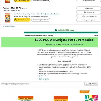 Amazon P&G Kampanya Problemi Ve Memnuniyetsizlik.